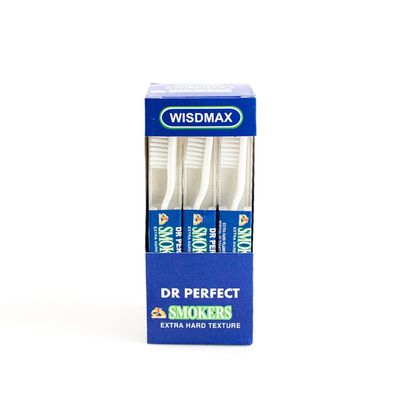 Dr.Perfect Wizdmax Adult Smoker's Toothbrush Super Hard Bristles (12)