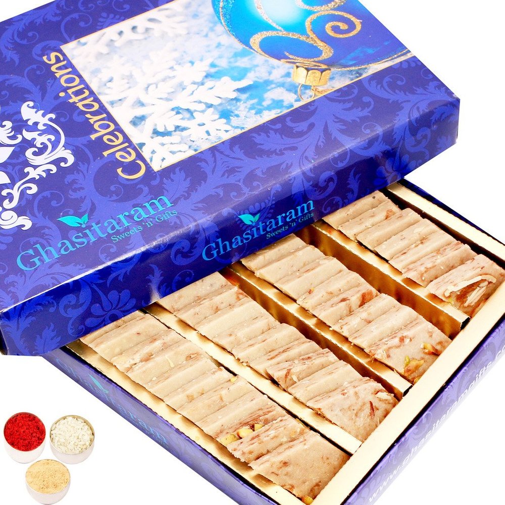 Bhaidooj Gifts Sweets- Ghasitaram's Gulkand Kaju Katli 200 GMS