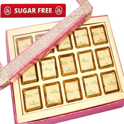 Ghasitaram Gifts Pink 15 pcs Assorted Sugarfree Chocolates Box|Chocolate Gift Hamper|Diwali Chocolates|Food Hamper|Gourmet Hampers|Chocolates|Chocolate Hamper|Sugarfree Chocolate
