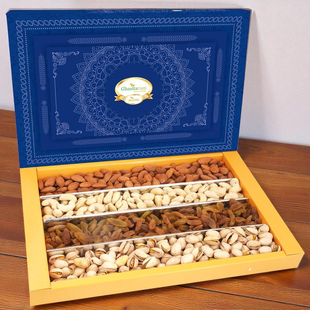 Bhaidooj Dry Fruits - Ghasitaram's Dry Fruit Box 800 GMS