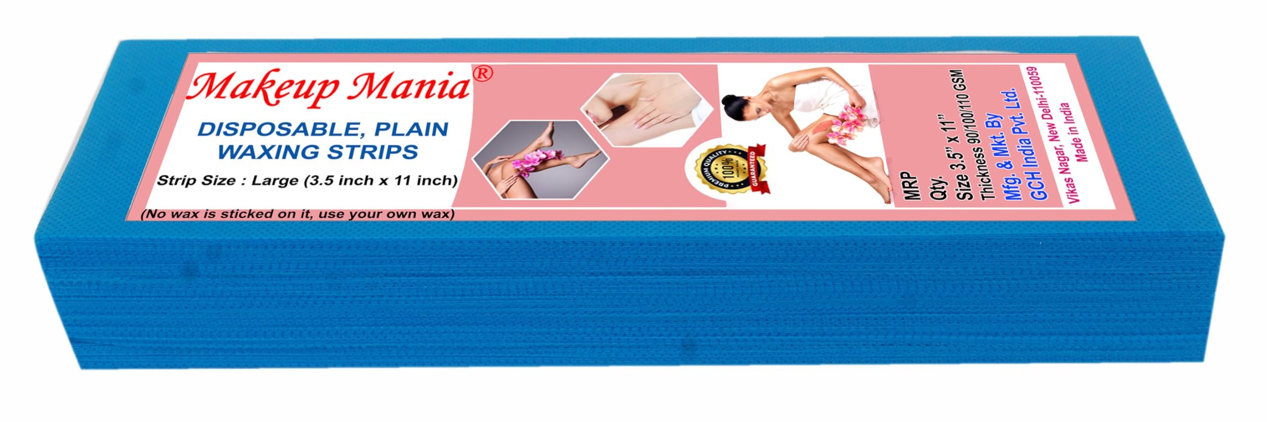Makeup Mania Plain Waxing Strips - Without Wax - Blue 70 Pcs