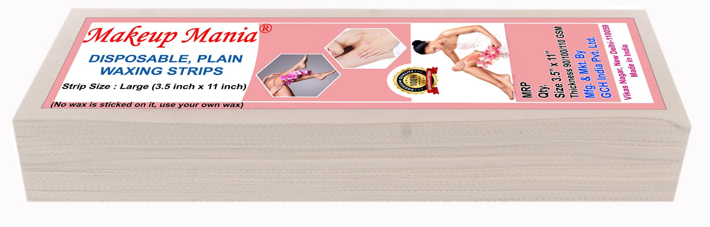 Makeup Mania Plain Waxing Strips - Without Wax - White 70 Pcs