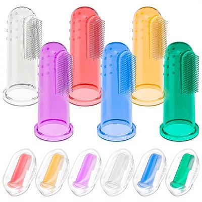 Baby Toothbrush With Case Set (6 PCS),Finger Toothbrush For Babies