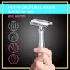 BAILI Classic Chrome Long Handle Men's Shaving Safety Blade Razor Stainless Shaver +5 Blades +Travel Case view 2