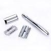 BAILI Classic Chrome Long Handle Men's Shaving Safety Blade Razor Stainless Shaver +5 Blades +Travel Case view 4