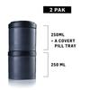 BlenderBottle ProStak Twist n' Lock Storage Jars Expansion 2-Pak with Pill Tray, All Black view 2