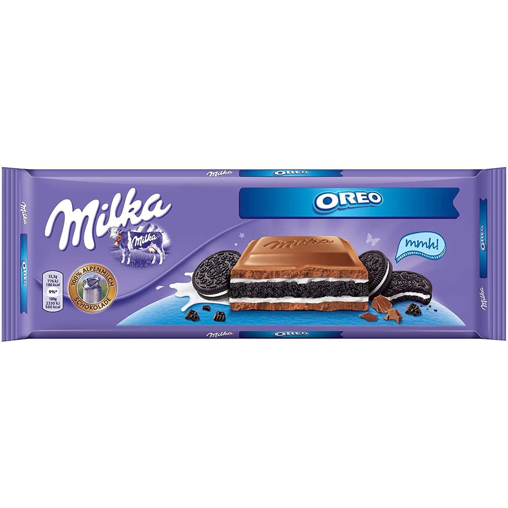 Milka Alpine Milk Chocolate with Oreo, 300 Gm