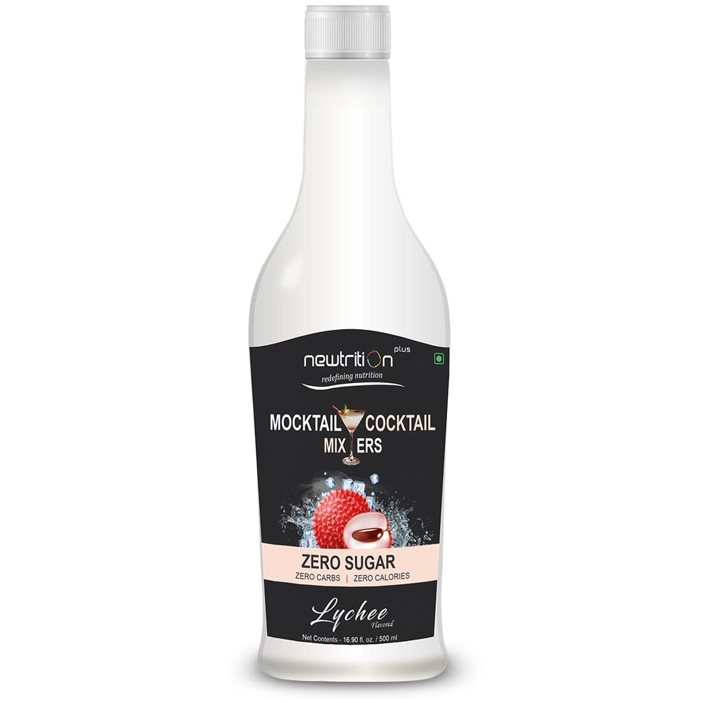 newtrition plus redefining nutrition Lychee Sugar Free Mixer Syrups, Zero Calorie, Zero Carbs, Vegan, Gluten Free, 1 Count