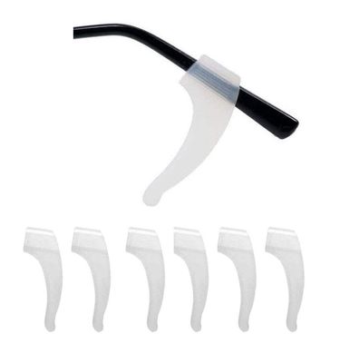 4 Pairs Premium Grade Soft Anti Slip SIlicone Holder for Glasses Ear Hook (Transparent)