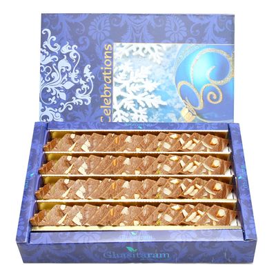 Bhaidooj Gifts-Ghasitarams Sweets Chocolate Kaju Katli 800 GMS