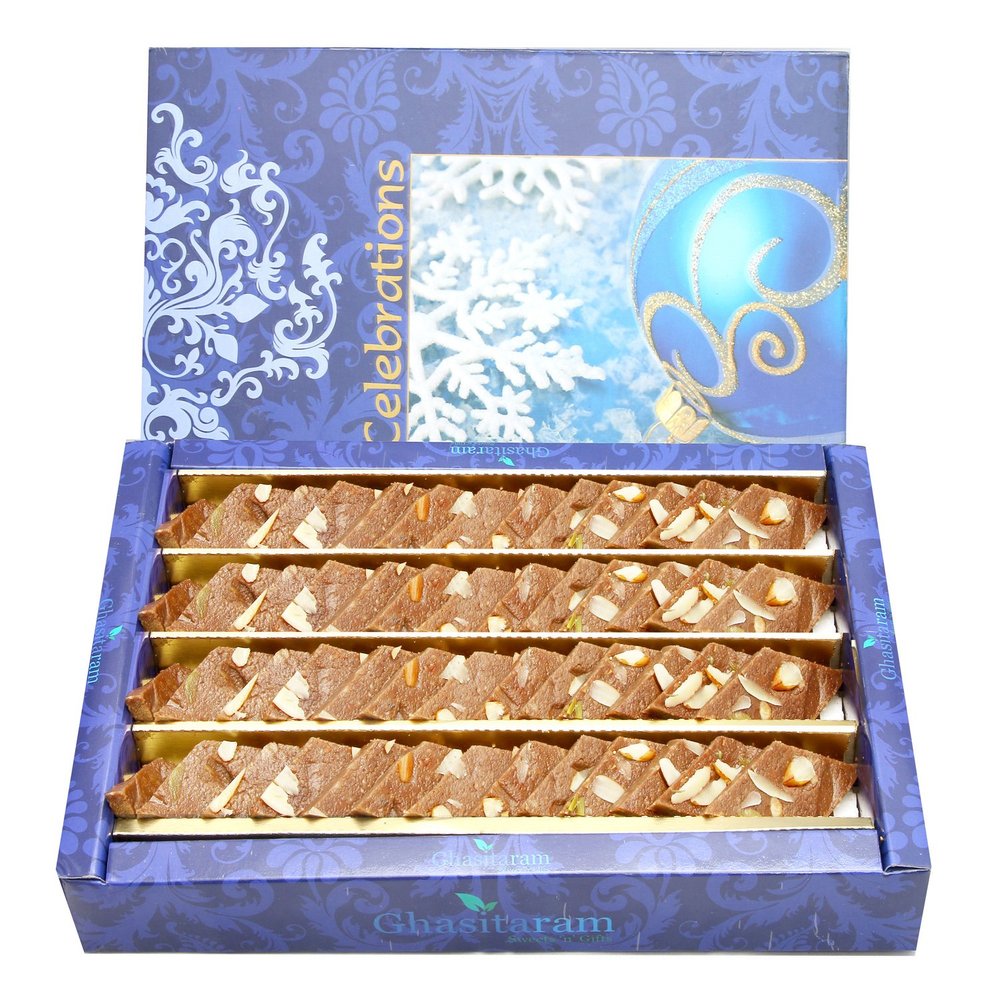 Bhaidooj Gifts-Ghasitarams Sweets Chocolate Kaju Katli 800 GMS