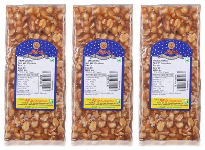 Avni Peanuts Chikki (Pack Of 3X200 Grams)