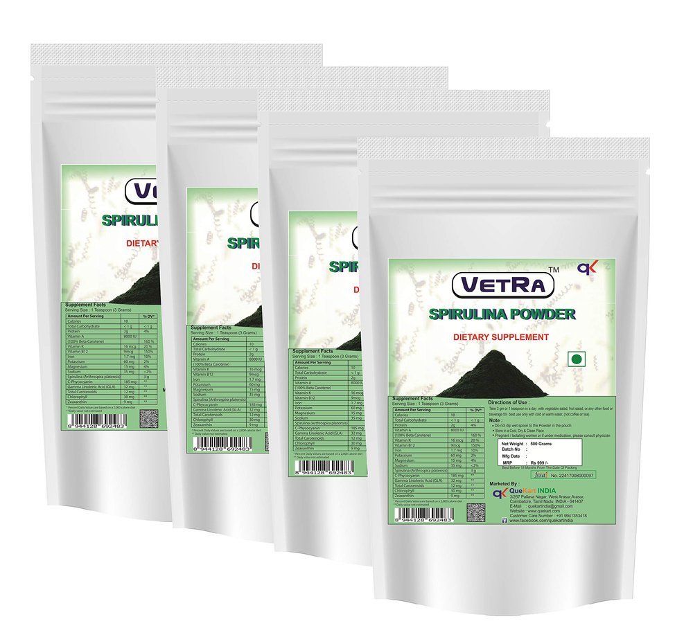 Spirulina powder 2 KG - (Pack of 4) 500 Grams
