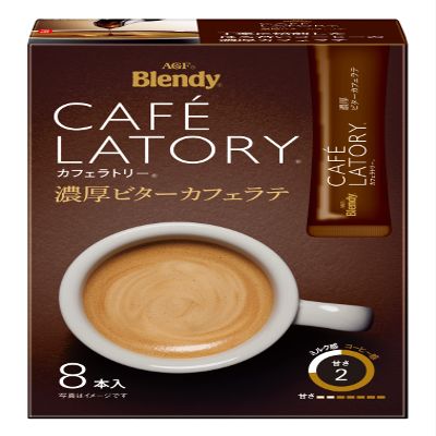AGF Blendy Cafe Latte Stick Rich Bitter Cafe Latte 8 Sticks | Made in Japan | Japanese Coffee