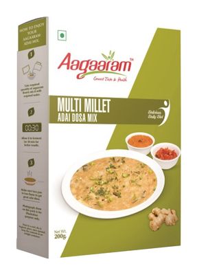 Aagaaram Multi Millet Adai Dosa Mix, 200 Grams|200g| 100% natural and preservative free| vegan| high protein | low GI|