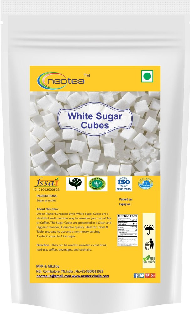 Neotea White Sugar Cubes, 300g Quick Dissolving, Mess-Free Sugar Cubes for Tea, Coffee, Beverages, Desserts & Cooking Convenient, Easy to Use for Daily Sweetening