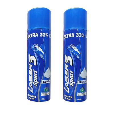 Laser Sport 3 Shaving Foam Set Of 2 - 800 Gram