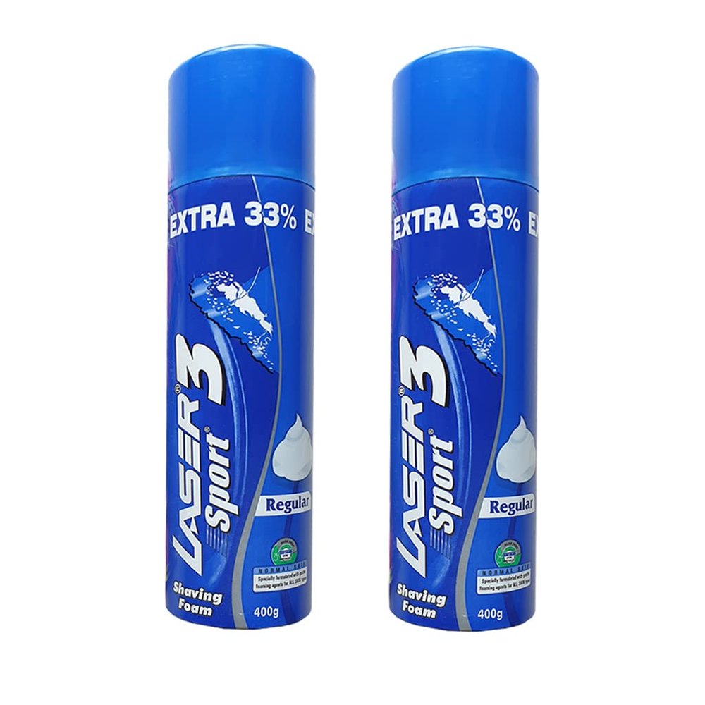 Laser Sport 3 Shaving Foam Set Of 2 - 800 Gram