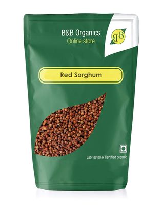 B&B Organics Red Sorghum/Sivappu Cholam/Certified Organic/Jowar/Fibre Rich Whole Grain (2)