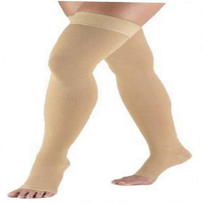 Medical Antiskid Varicose Veins, Graduate Calibrated, Compression Socks, Stocking Improve Blood Circulation, Varicose Vein, Swollen, Aching Legs, Pain Relief, Edema, Sore Legs, Compression Sleeve with Anti Slip, Grade-III, Unisex.(Beige X-L)