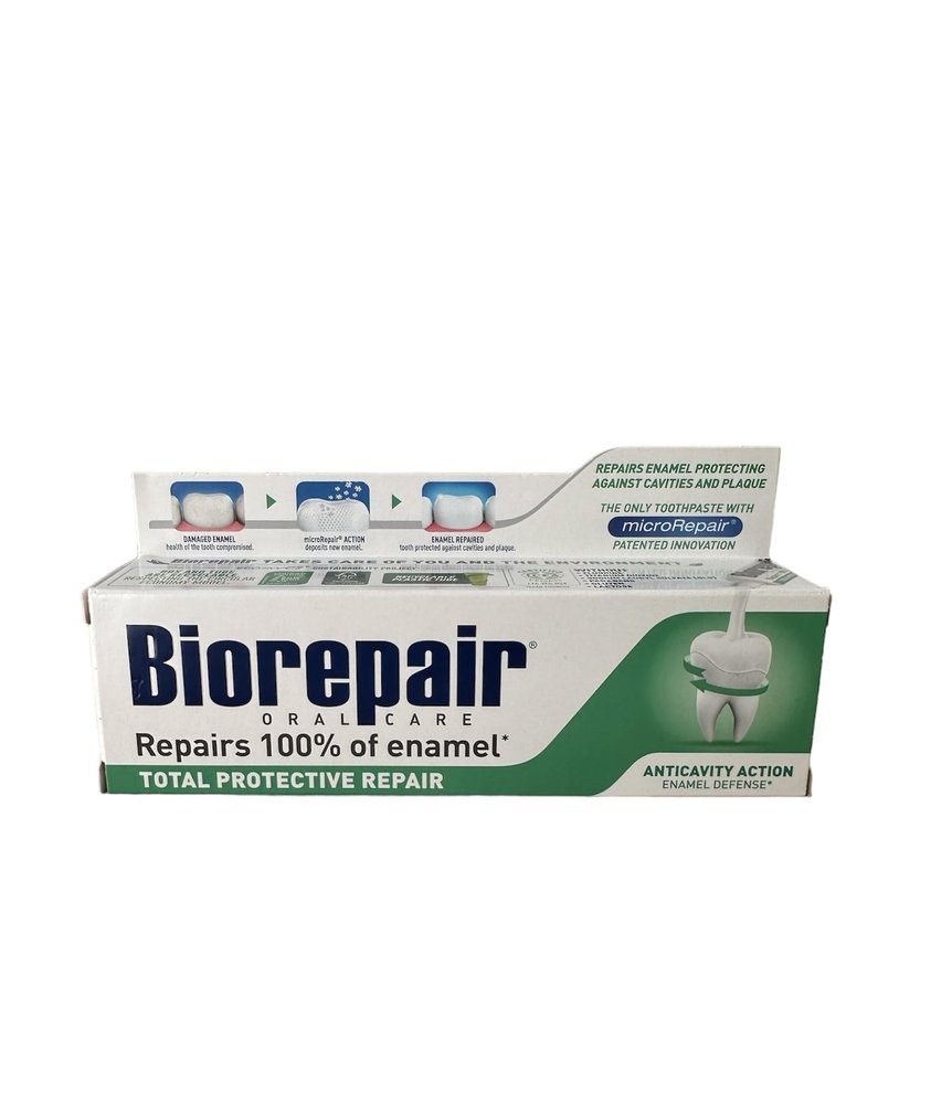 Biorepair: "Total Protective Repair" Toothpaste with microRepair, New Formula - 2.5 Fluid Ounce (75ml) Tubes (Pack of 2) [ Italian Import ]
