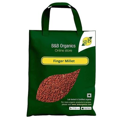 B&B Organics Finger Millet (10kg)/Certified Organic Whole Grain/Kezvaragu/Traditional Millet