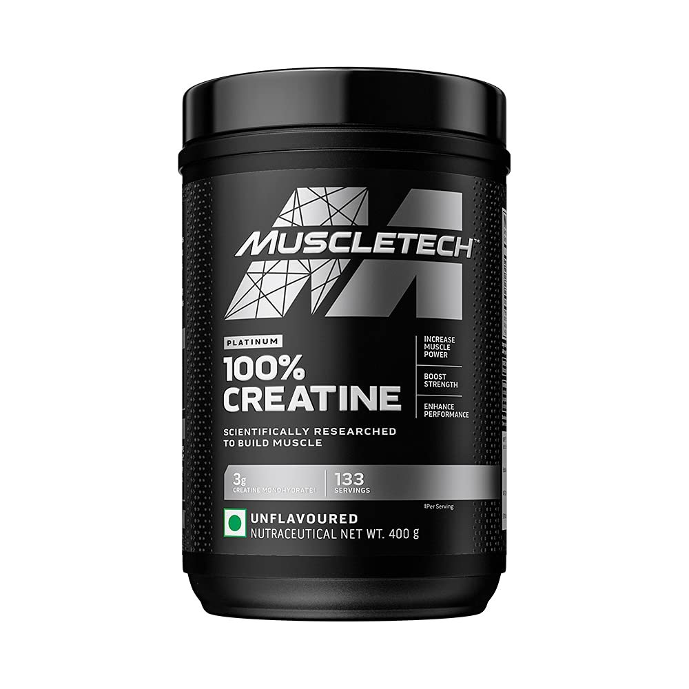 Iovate Health Science Muscletech Essential Series Platinum 100% Creatine | Boost Muscle growth & Strength | Muscle Recovery | Sports Nutrition | 0.88 lb (400 g)