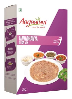Aagaaram Navadhanya dosa mix|500g|vegan | suitable for all ages| lentil crepe mix| 100% veg