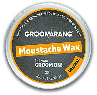 Groomarang Moustache & Beard Wax Extra Strong Original 100% Natural Hair Care Organic & Vegan 30ml (medium)