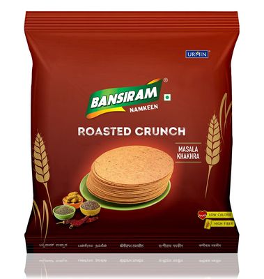 Bansiram Namkeen| Roasted Crunch Masala Khakhra| Delicious Tea Time Gujarati Snacks| Ready To Eat| Flavourful| Set of 2 - Each 180 g