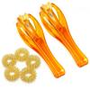2 Pcs Finger Roller Massager and 5 Pcs Acupressure Massage Rings for Finger Hand Massage, Hand Blood Circulation Massage Roller Tools, Handheld Stress Relief Double Rubber Joint Roller Massager view 1