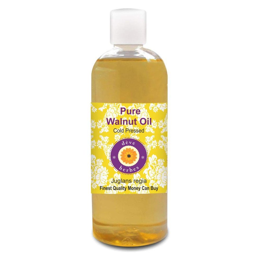 Deve Herbes Pure Walnut Oil (Juglans regia) | Cold Pressed | Natural | Undiluted | For Diluting Essential Oils | For Skin & Massage | Men & Women | 200ml