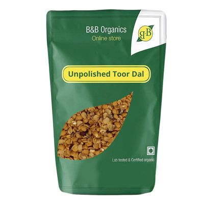 B&B Organics Unpolished Toor Dal (500g)/Traditional Dal/Thuvaram Paruppu/Handpounded Dhal