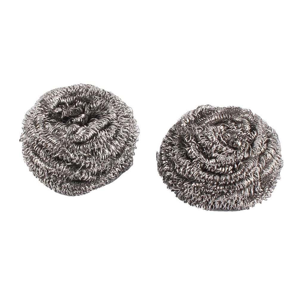 Generic Stainless Steel Household Kitchen Pot Pan Scrubber Cleaning Ball Tool 2 Pcs