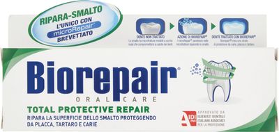 Biorepair: "Total Protective Repair" Toothpaste with microRepair, New Formula - 2.5 Fluid Ounce (75ml) Tube [ Italian Import ]