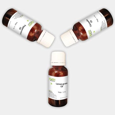 Allin Exporters Lemon Grass Oil, 15ml with Peppermint Oil, 15ml and Citronella, 15ml
