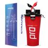 STRAUSS Dual Shaker Pro | Pre & Post Protein Shake On the Go | Leakproof and BPA-Free Material | Dual Shaker Bottle | Protein Shaker Bottle for Gym | Suitable for Both Men and Women, 700ml,(Red) view 1
