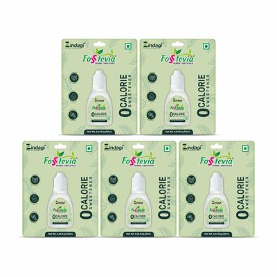 Zindagi Stevia Sugar Free Drops - Natural Stevia Sweetener (Pack Of 5)