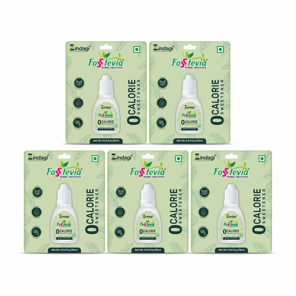 Zindagi Stevia Sugar Free Drops - Natural Stevia Sweetener (Pack Of 5)