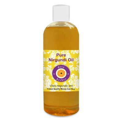 Deve Herbes Nirgundi Oil (Vitex negundo linn) | Infused | Pure | Non-Sticky | Fast Absorbing | For Massage Blends | Men & Women | Herbal Aroma | 200ml