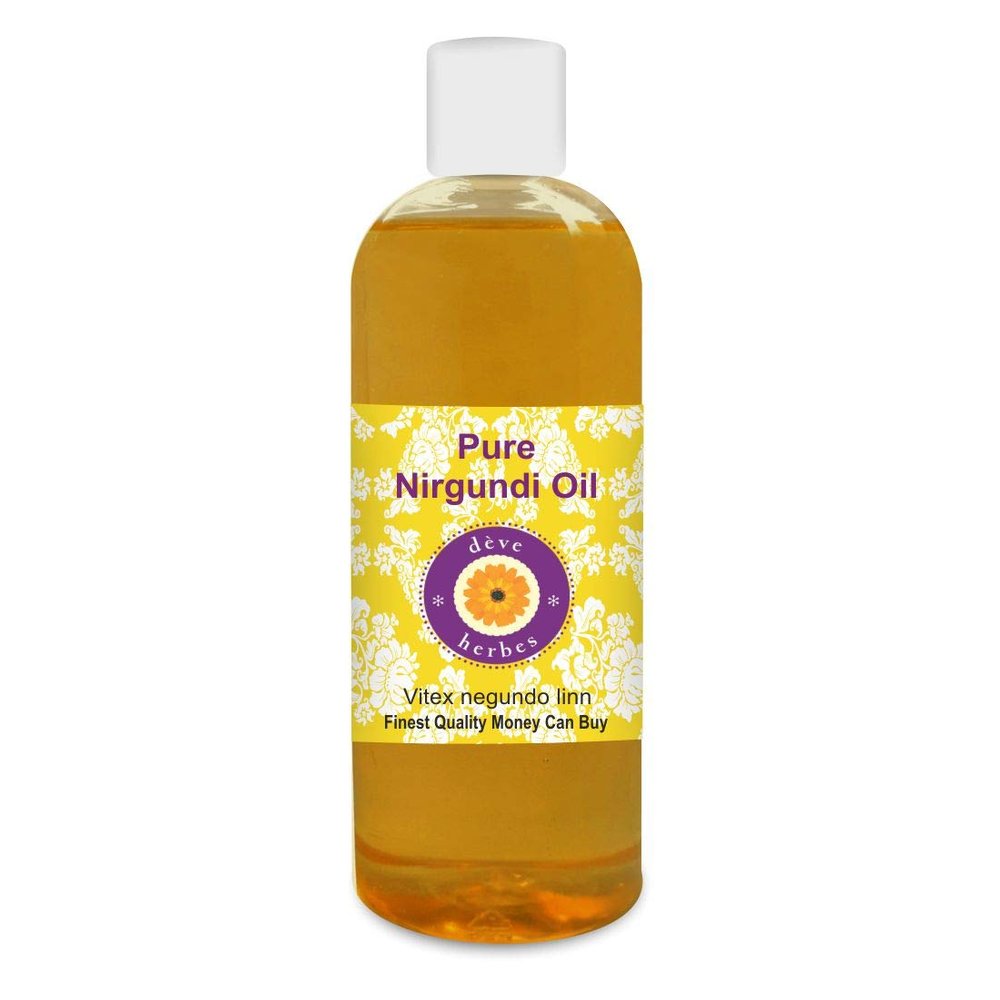 Deve Herbes Nirgundi Oil (Vitex negundo linn) | Infused | Pure | Non-Sticky | Fast Absorbing | For Massage Blends | Men & Women | Herbal Aroma | 200ml