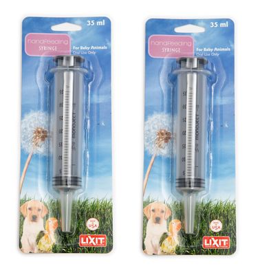 Lixit Hand Feeding Syringe, 35cc (2 Pack)