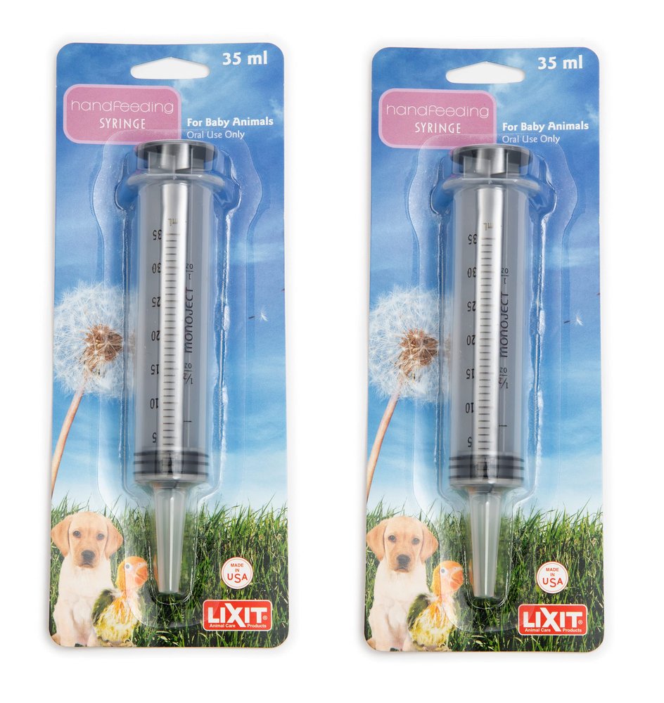 Lixit Hand Feeding Syringe, 35cc (2 Pack)