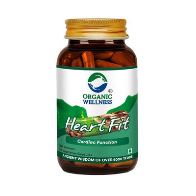 Organic Wellness Heart Fit Supplement With,Arjuna Reetha & Moringa | Balance Cholesterol Level | Good For Healthy Heart And Blood Circulation - 90 Veg Capsules