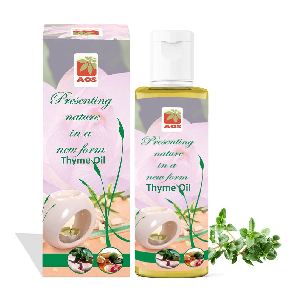 AOS Products 100% Pure Thyme Oil - 60 ml | Thyme Essential Oil | Thymus Vulgaris Essential oil | Steam Distilled |