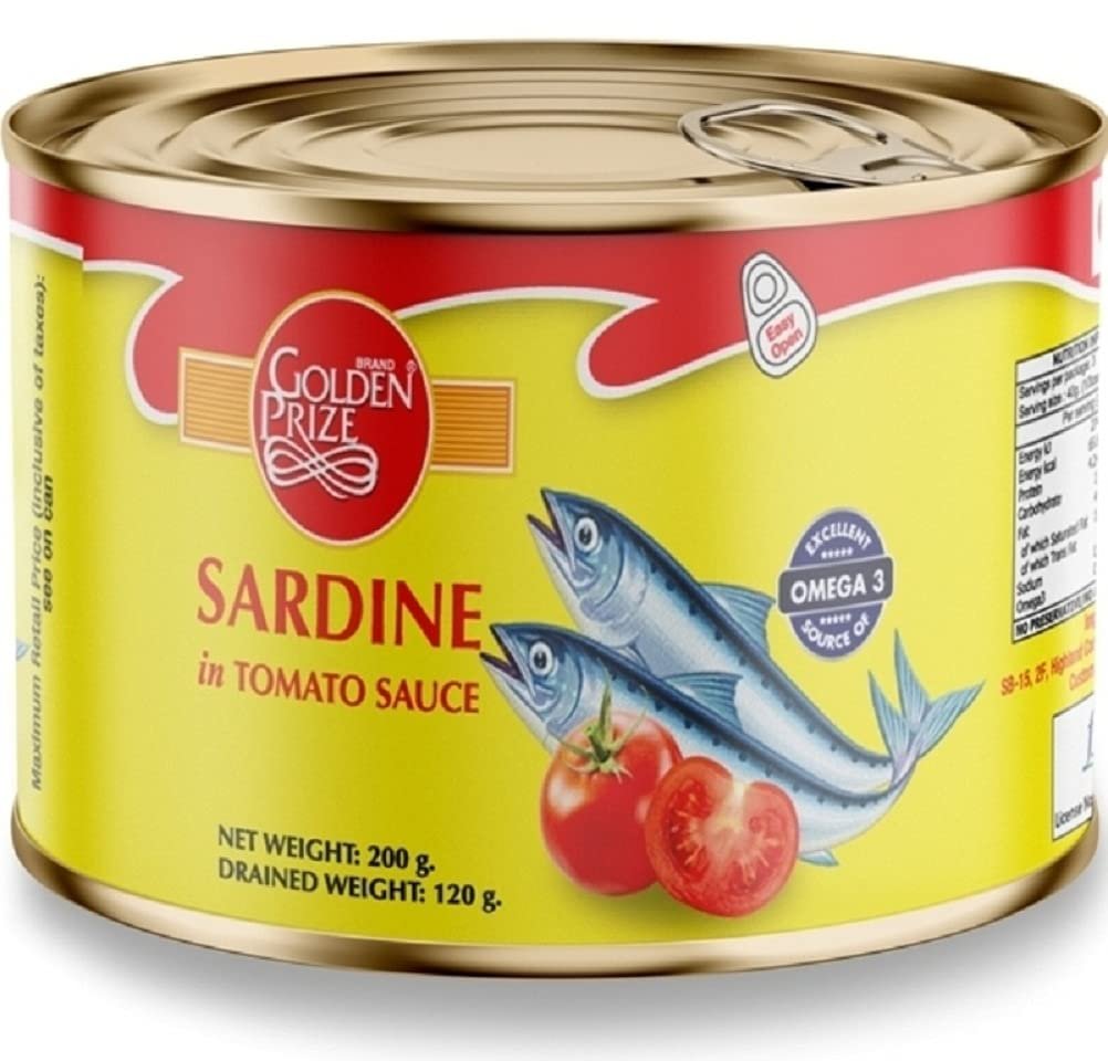 Golden Prize Canned Sardine in Tomato Sauce, 200g (Pack of 1)