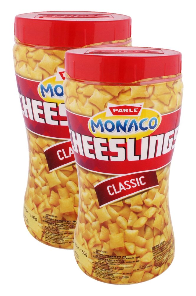 Parle Food World Combo - Monaco Cheeselings Classic, 150G (Pack of 2) Promo Pack