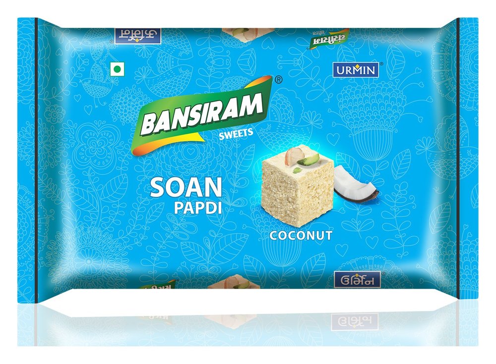 Bansiram Soan Papdi | Coconut Flavoured Indian Sweet | Crispy & Flaky Mithai | Ready to Eat Dessert | Ideal for Diwali & Festive Gifting | 250g Pack