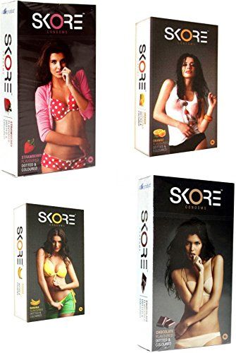 Skore Fruit Basket Combo Condom (Set Of 4, 10S)