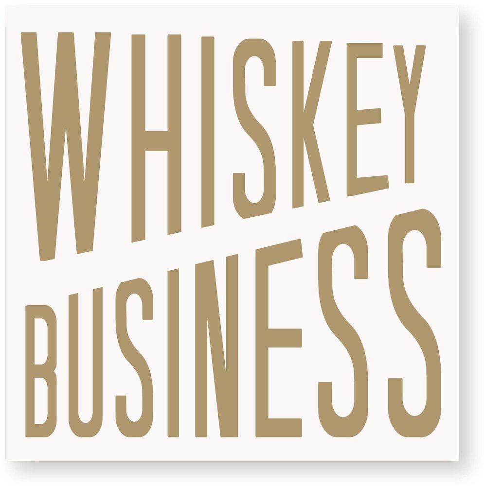 C.R. Gibson TW4-18854 Whiskey Business' Beverage and Cocktail Napkins, 20pc, 5" W x 5" L, White